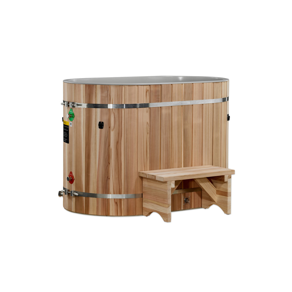 VITALITH Cedar Wood Barrel Oval Cold Plunge