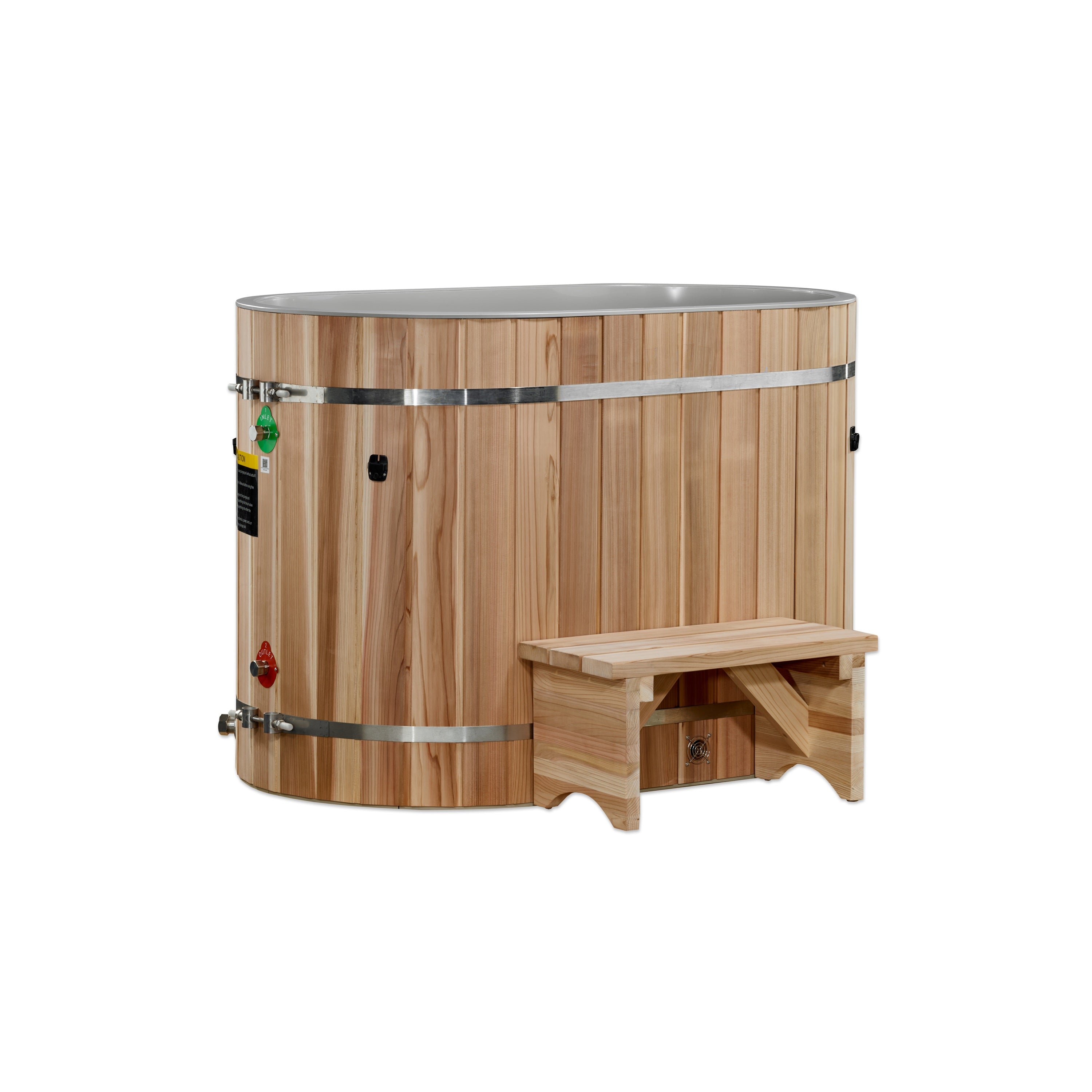 VITALITH Cedar Wood Barrel Oval Cold Plunge