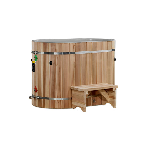 VITALITH Cedar Wood Barrel Oval Cold Plunge