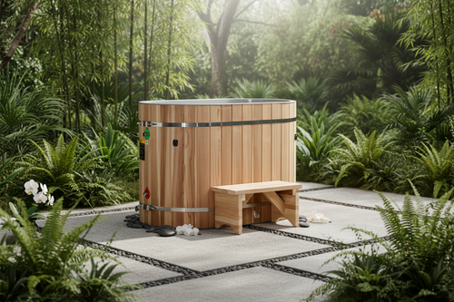 Cedar Wood Barrel Oval Cold Plunge